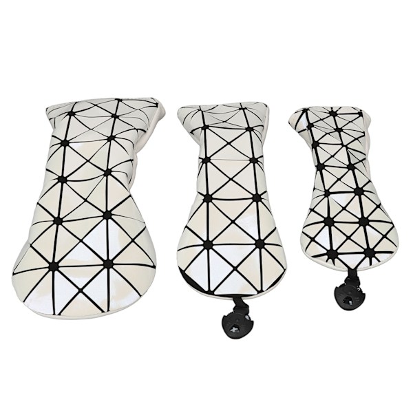 3 kpl Golfmailan päällinen Hieno puu Driver Headcover PU Golf Driver Club Cover kotiin Club White