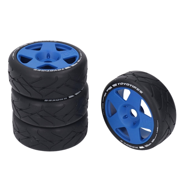 4 ST 1/8 GT RC-hjul Starkt grepp Road Racing-däck Slitstarka på väghjul med 17 mm adapter Blå