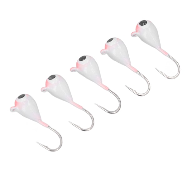 5 ST Isfiske Jigs Kit Utendørs Isfiske Abborrkroker Vinterfiskedrag Rosa 5MM
