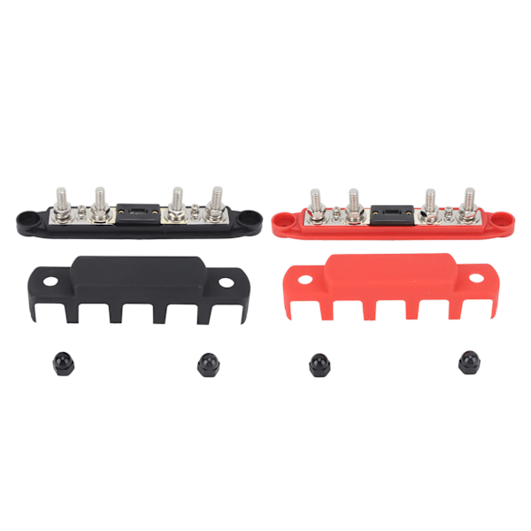 2 st Power Distribution Block Svart Röd DC12V till 48V 300A M8 Stift Batteribuss för Bil Husbil Yacht