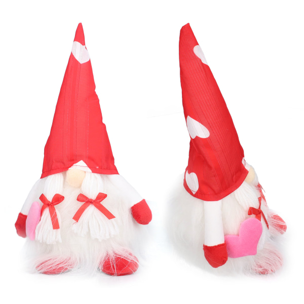 Gnome Doll Valentine's Day Home Myk Søt Utsøkt Plysj Gnomes Leketøy Feriedekorasjon OrnamentRød