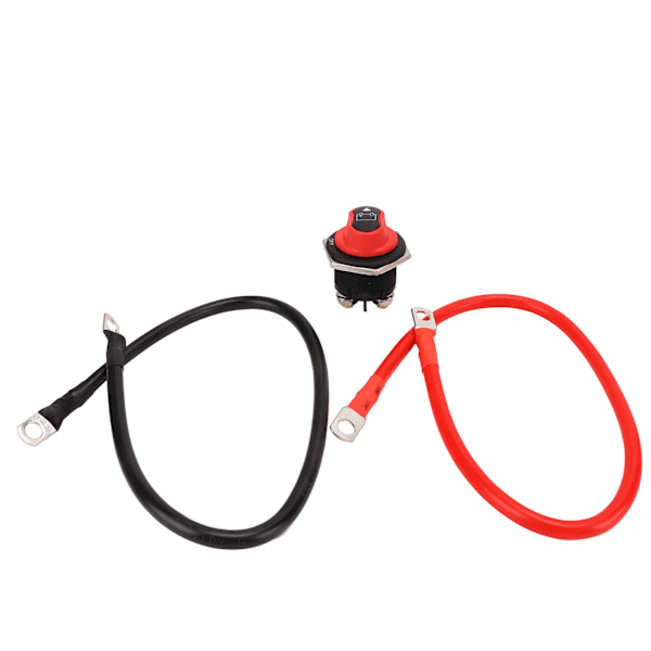 12‑32V Batteri-avkoblingbryter 2-posisjons Mini Batteri PÅ/AV-bryter med 6AWG-kabel for bil, bobil, yacht