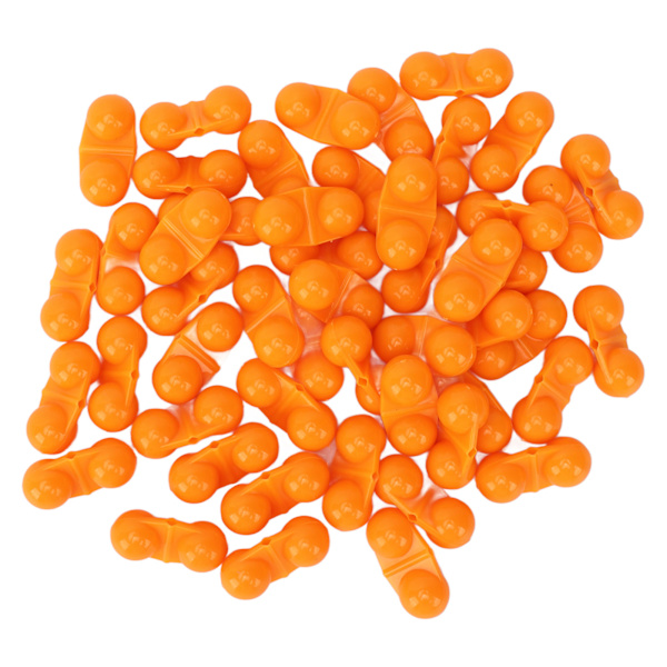 50 st Fishing Double Rattle Metall Havsfiske Attraktor Bell Beads med plastfodral för att locka fisk apelsin