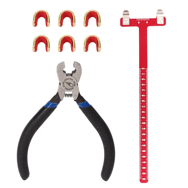 Buestreng Nockpunkter Tangsett T Linjal Nockspenne Tangsett Bueskyting Compound Trisse Bue Turning Kit Rød