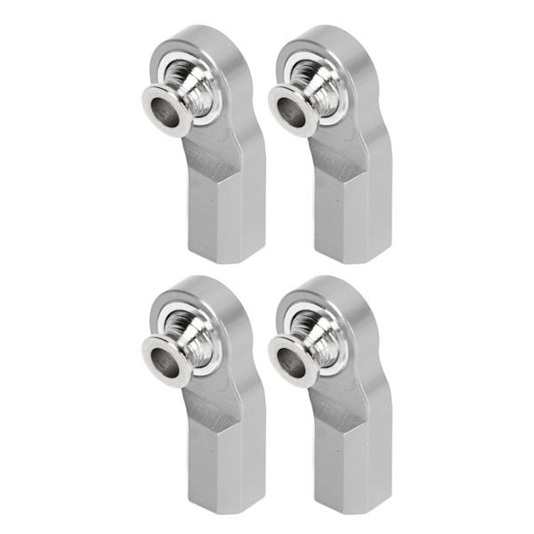 4 ST RC Car Rod End Bend M3 Aluminiumlegeringsstål RC Car Styrstångshuvud för Axial SCX10 1/10 Bilmodell Silver