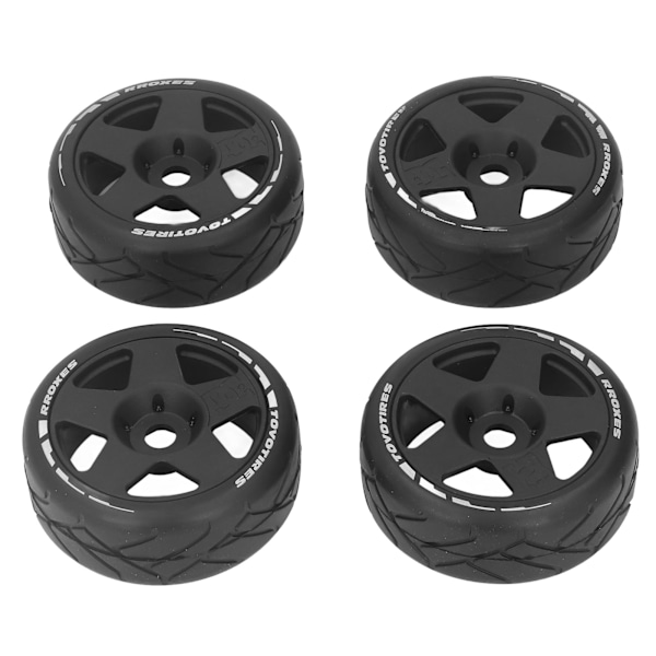 4 ST 1/8 GT RC-hjul Starkt grepp Road Racing-däck Slitstarka på väghjul med 17 mm adapter Svart