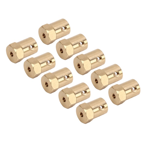 10 stk 12 mm sekskantkoblinger Messing fleksibel koblingsledd for RC motorfordons dekkaksel med skruer