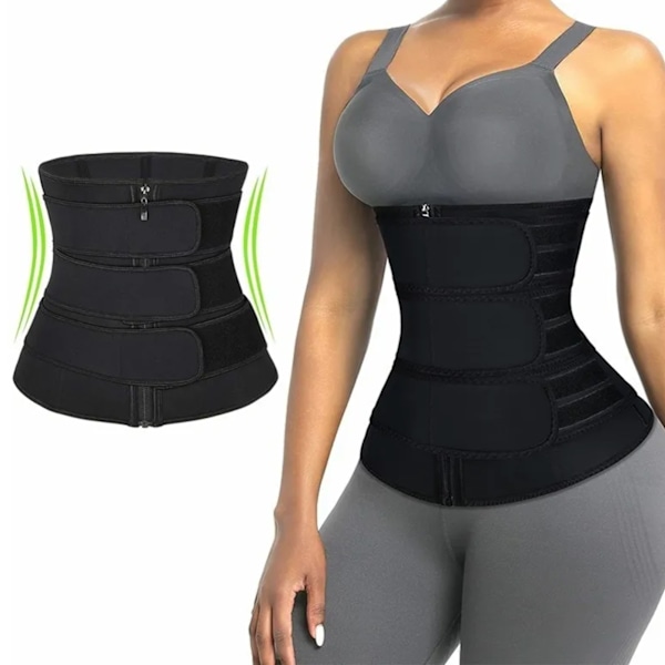 Taljetræning Polyester Lynlås Unisex Multifunktion Taljebind Wrap til Sport Sort XL