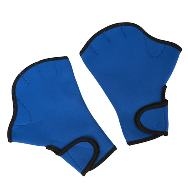 Simhandskar Webbed Prevent Slip Fingerlösa vattenhandskar i neopren för vattentålighetsträning Blue M