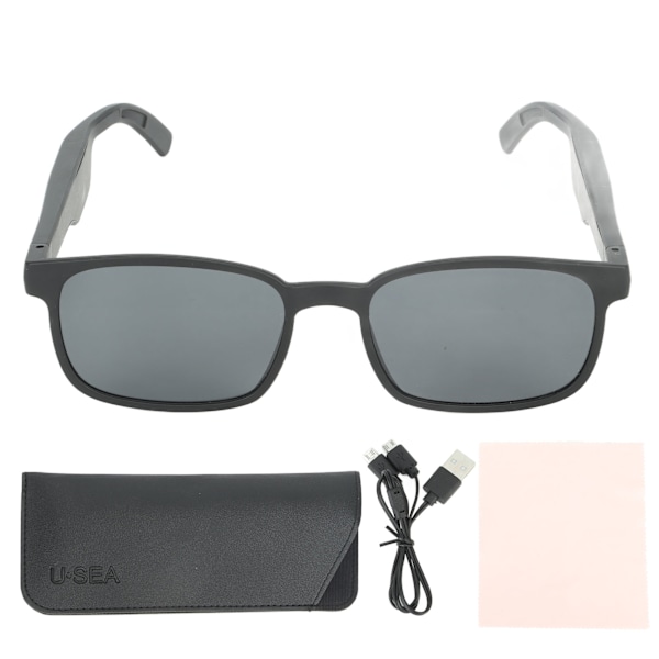 Smart Glasses X 13 Open Ear Style Smart Briller Lyt til musik Opkald Bluetooth 5.0 Audio Briller Sort