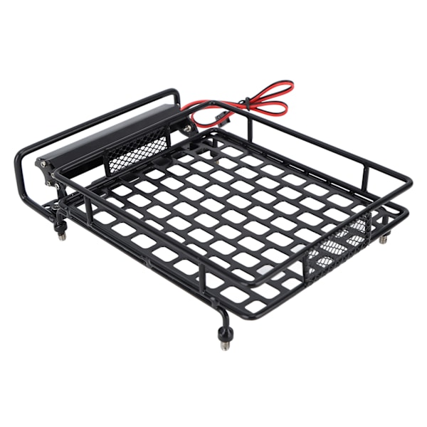 RC CAR TACH RACK Musta Rauta Kestävä RC Kattoteline 8 LEDillä Valkoinen Valo