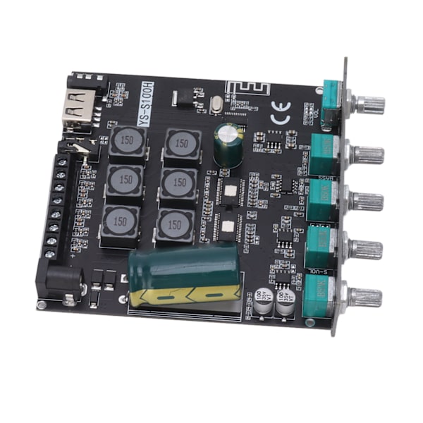 2.1-kanals effektförstärkarkort Bluetooth stereoljudförstärkarmodul DC12‑24V 50Wx2+100W