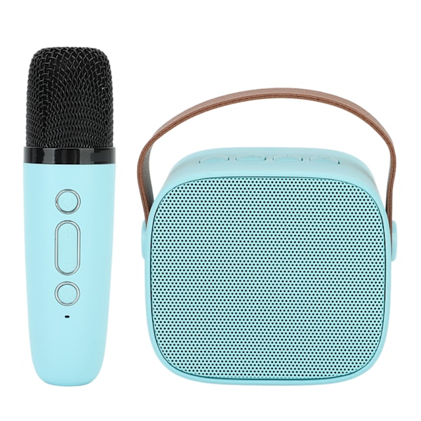 Mini karaokemaskin med trådlös mikrofon Bärbar Bluetooth-högtalare för barn Vuxna Blå