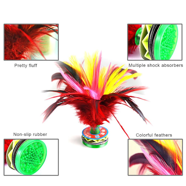 Fargerike kinesiske Jianzi sparkende fjærballer - 2 stk for barn og voksne