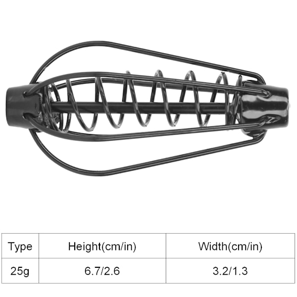 Kannettava metalli kalastussyöttikori Lure Cage Kalastustarvikkeet Musta (25g 6kpl) Kannettava metalli kalastussyöttikori - Musta (25g, 6kpl)