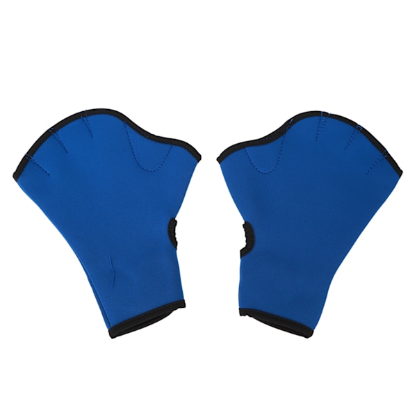 Simhandskar Webbed Prevent Slip Fingerlösa vattenhandskar i neopren för vattentålighetsträning Blue M