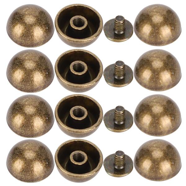 Bronsfärgade kupoldubbar - 30 set - 12MM - Läderdekoration