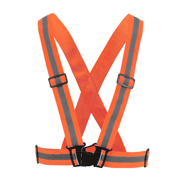 Reflekterende Vest Justerbar Elastisk Sikkerhetsvest Stropp for Løping Sykling Jogging Oransje