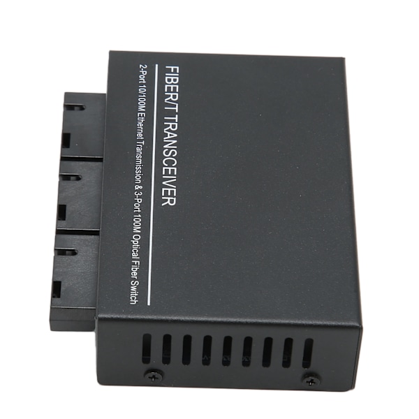 Ethernet Fiber Media Converter Single Mode Tx1310nm 10/100 Mbps RJ45 Port Media Converter 100‑240V EU-plugg