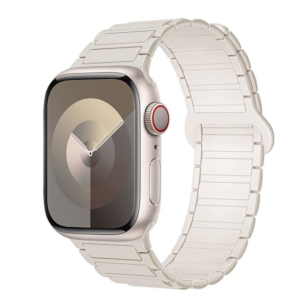Sopii Apple Watch -rannekkeisiin, vapaasti säädettävät magneettirannekkeet, Apple Watch SE 10. sukupolvi luumu kukka Ultra -kellorannekkeet Off-white 38/40/41/42 mm