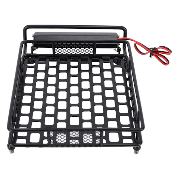 RC CAR TACH RACK Svart Jern Robust RC Takbagasjebærer med 8 lysdioder Hvitt lys