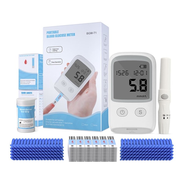 Hemoglobin tester Hemoglobintestsett Blodsukkermåler 50 tester Blodsukkermåler for eldre og gravide kvinner