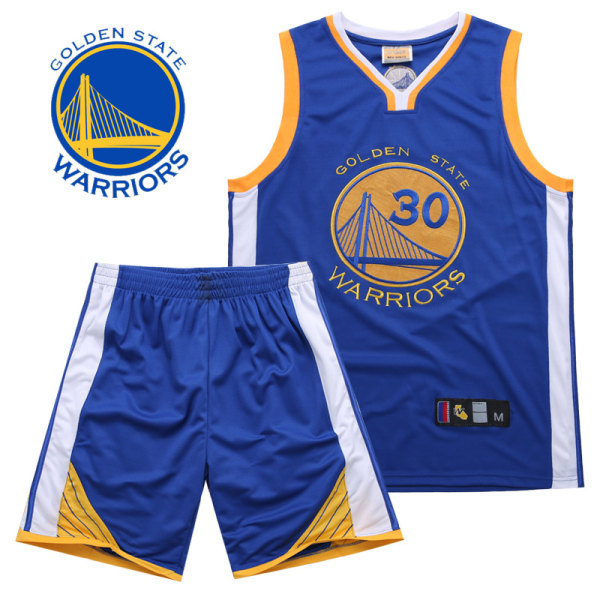 Stephen Curry No.30 Baskettröja Set Warriors Uniform för barn tonåringar Black-wd L