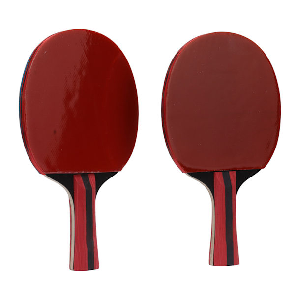 Pingpong Paddle Ball Set 2 stk Bordtennisracketer 3 stk Baller Tre Gummi Myk svampracket for trening Øving Rød