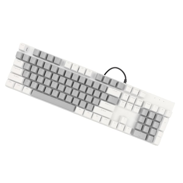 104 Tangenters Mekaniskt Gamingtangentbord 28 Bakgrundsbelysningslägen Blå Brytare Plug and Play RGB Trådbundet Datortangentbord för Windows för Linux Vit Grå