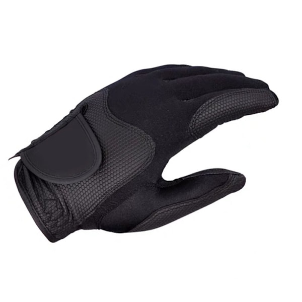 Golf vänsterhandshandske polyester hög elasticitet Andas tvättbar enkel golfhandske för män kvinnor Svart M