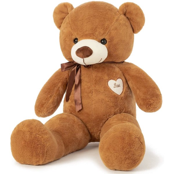 Söt Teddybjörn Figur-Mörkbrun 80cm.