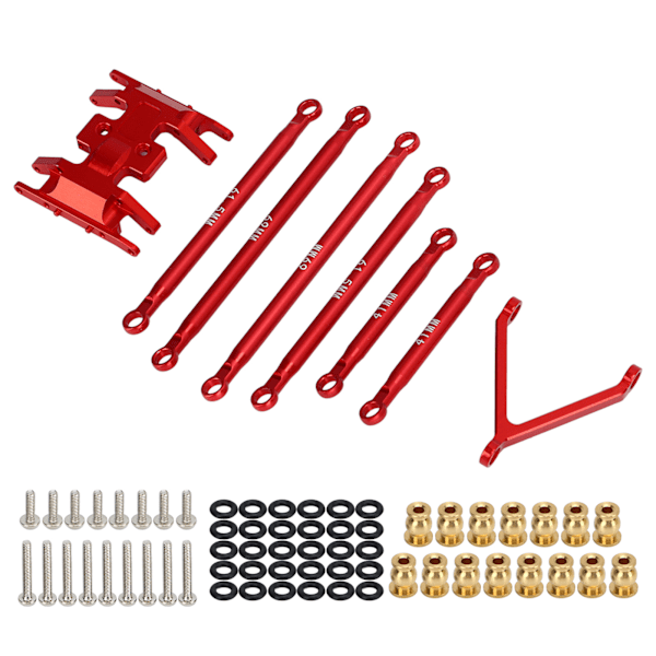 Päivitä alumiininen linkkisarja Korroosionesto Ruosteenkestävä jousituksen linkkisarja Axial SCX24 1/24 mallin RC-autoon Punainen