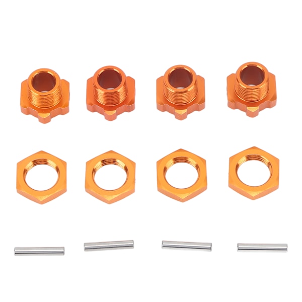 4STK 17mm Hex Hjulnav Adapter Aluminiumslegering Oransje Hex Drive Nav Adapter for ZD Racing 9116 08427 1/8 RC Bil
