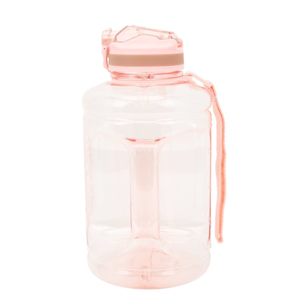 1500ml Stor kapacitet Sportvattenflaska Bärbar Våg Markering Poping Lock Halmkopp Utomhusträning Vattenförvaringsflaska Rosa