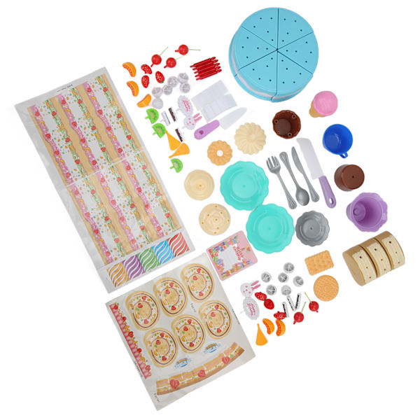Skär födelsedagstårta Leksak DIY Hål Design Plast Pedagogisk Intressant Luktfria Återanvändbara matleksaker för över 3