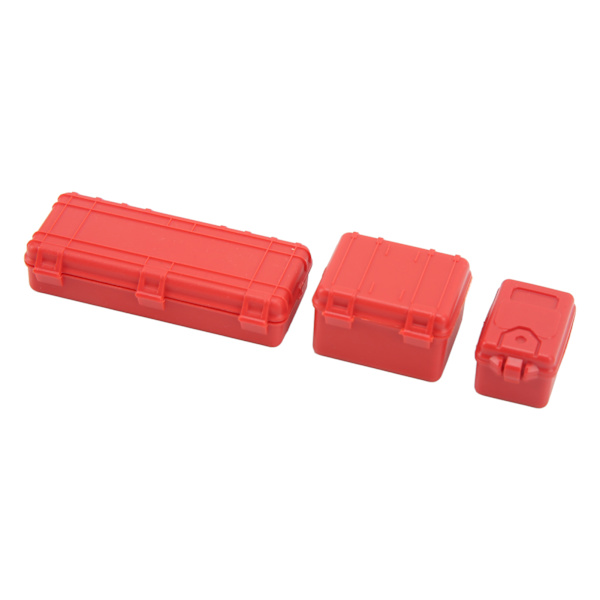 3 kpl RC-auton simulointi matkalaukku Iso Keskikokoinen Pieni RC Crawler Matkalaukku Koristelu 1/18 1/24 Punainen