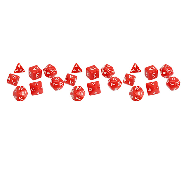 21-osainen monipuolinen noppasetti Vedenkestävä Turvallinen Käytännöllinen Puzzle Lautapeli Polyhedralinen Noppasetti Punainen