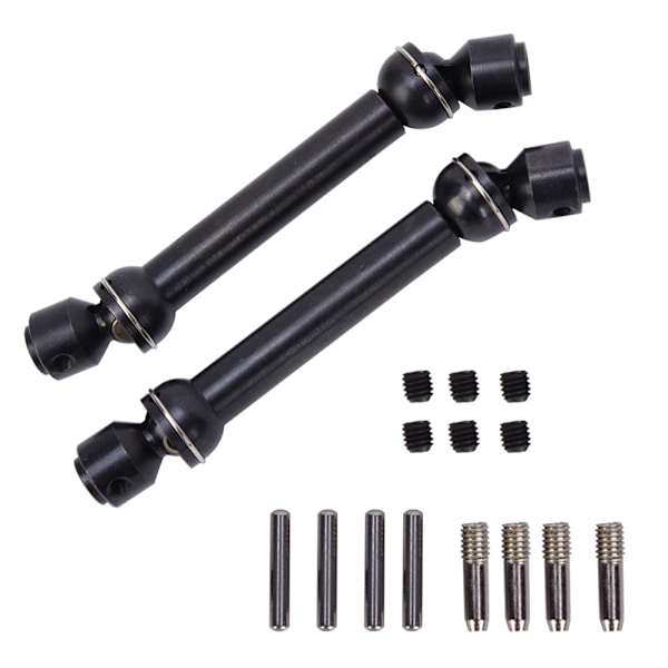 2 stk. sort metal CVD drivaksel tilbehør til Axial SCX10/CC01/D90/D110 1/10 RC bil - Sort (88-113mm)