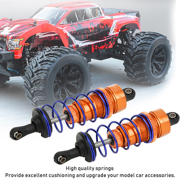 2 stk. 92 mm RC olietryksjusterbar forreste støddæmper Passer til ZD Racing 7358 1/10 RC CarOrange