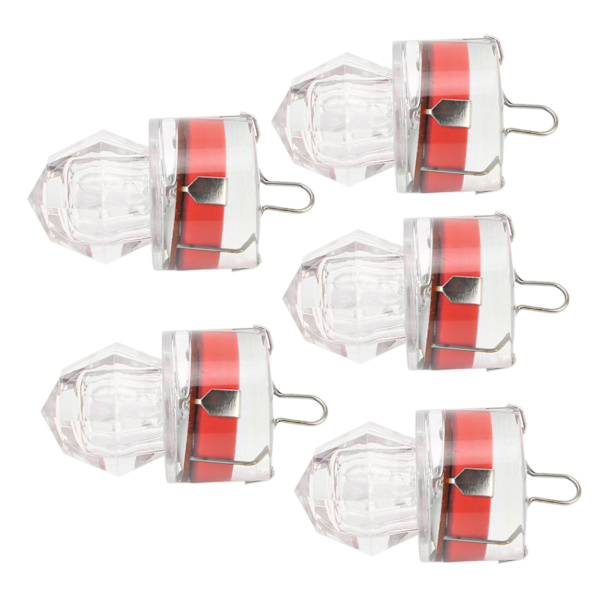 5 st Fiskedragljus Diamantform LED Korrosionsbeständighet Autoöppning Blinkande basdrag Ljusröd