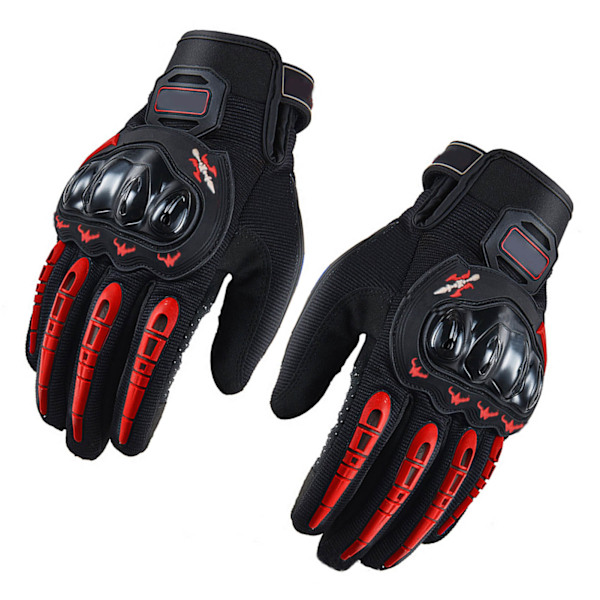 Full Finger Touch Screen Motorcykel Handskar Andas Touchscreen Handskar med Full Hand Red