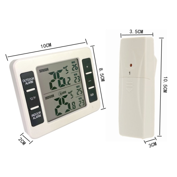Køle/frysetermometer, trådløst køletermometer medfølger