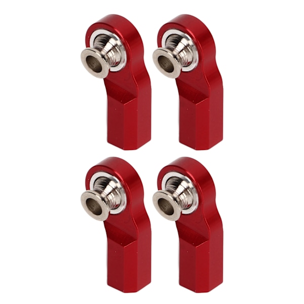 4 STK RC Bil Rod End Bend M3 Aluminiumlegering Stål RC Bil Styrstangshoved til Axial SCX10 1/10 Bilmodel Rød