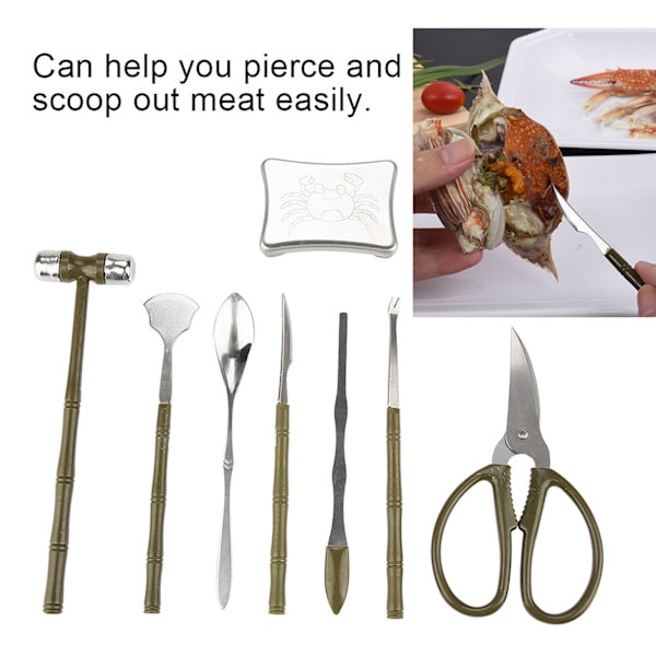 Rustfrit Stål Seafood Claw Tool Set - 8PCS