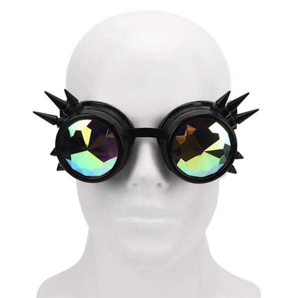 Steampunk Briller Retro PC ABS med Elastisk Strikk Kaleidoscope Rave Briller for Party Svart