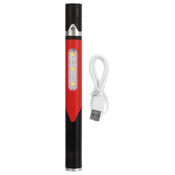 LED Penlight 3 Ljuskälla 4 Ljusutrustning USB-laddning IPX4 Vattentät Bärbar Pen Lampa med Pennklämma för Doctor Nurse Red