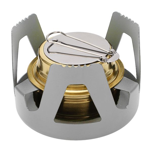 Mini Alkoholbrenner Messing Aluminiumslegering Sikker Vindtett Bærbar Mye Brukt Mini Backpacking Brenner for Camping Matlaging Grå