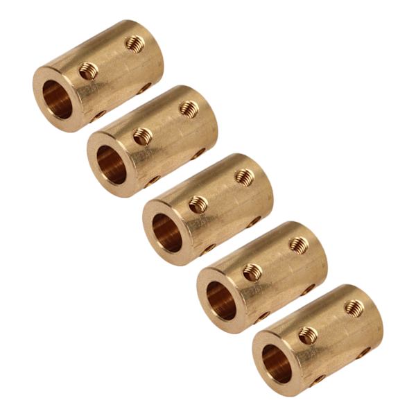 5 st borrning styv koppling Mässing innerdiameter 6 mm antikorrosionscylindrisk axelkoppling för mekanisk transmission
