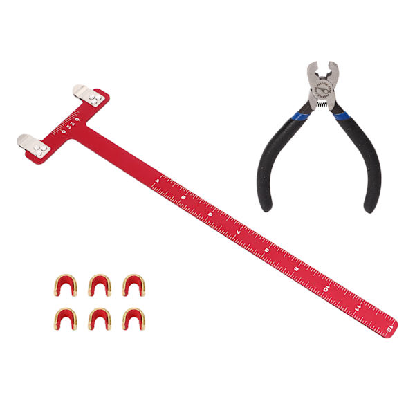 Buestreng Nockpunkter Tangsett T Linjal Nockspenne Tangsett Bueskyting Compound Trisse Bue Turning Kit Rød