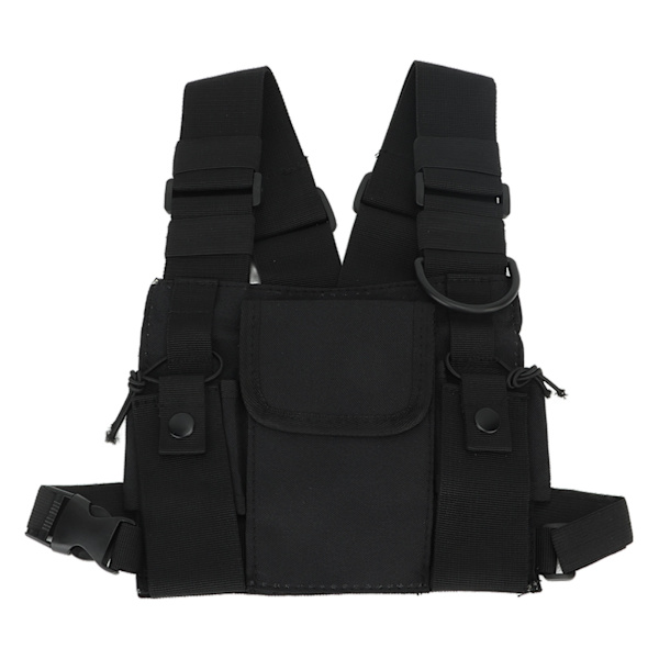 Multifunktionel Chest Pack Front Chest Rygsæk Løbetaske til mænd og kvinder Sort